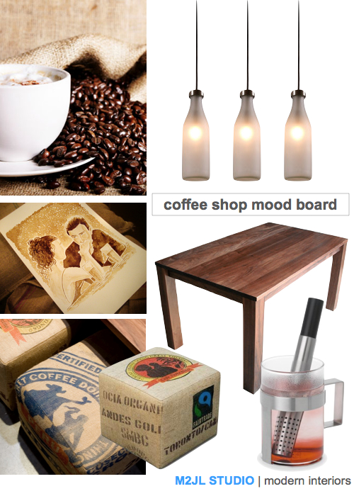 M2JL STUDIO | modern interiors inspiration board coffee shop